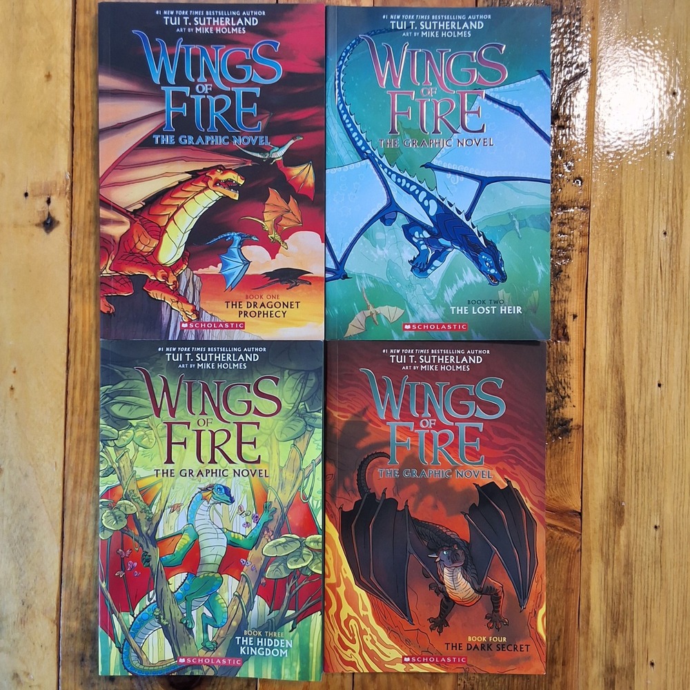 Wings of Fire Graphic Novel Books 1-4 Tui T Sutherland Scholastic Paperback Set
